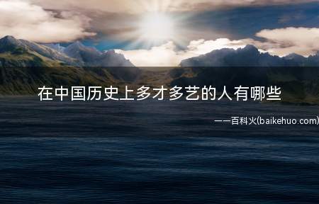 在中国历史上多才多艺的人有哪些