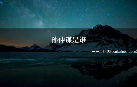孙仲谋是谁