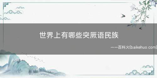 世界上有哪些突厥语民族
