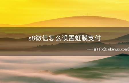 s8微信怎么设置虹膜支付