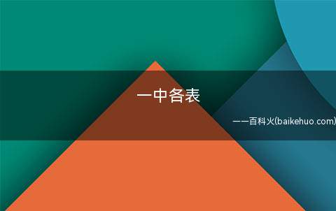 一中各表是什么意思