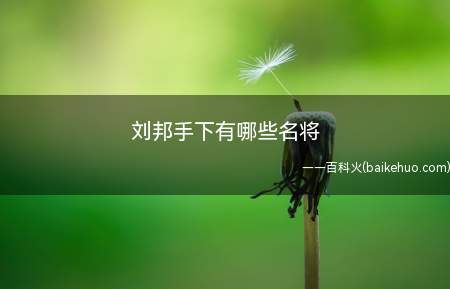 刘邦手下有哪些名将