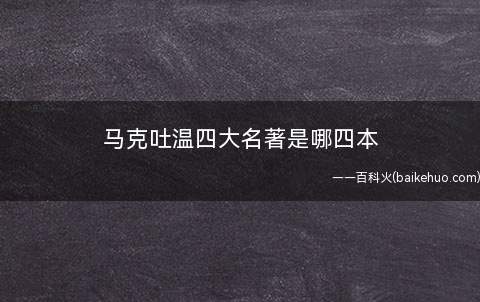 马克吐温四大名著是哪四本