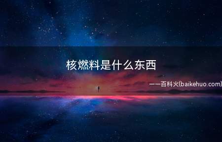 核燃料是什么东西