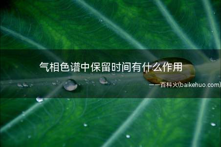 气相色谱中保留时间有什么作用
