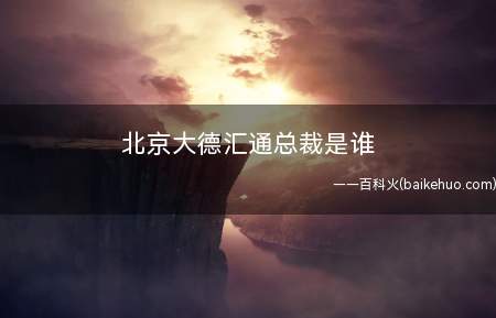 北京大德汇通总裁是谁