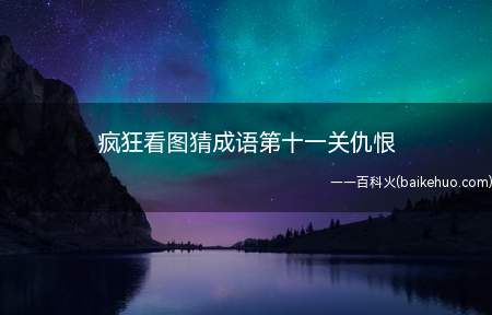 疯狂看图猜成语第十一关仇恨