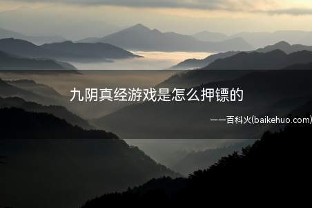 九阴真经游戏是怎么押镖的