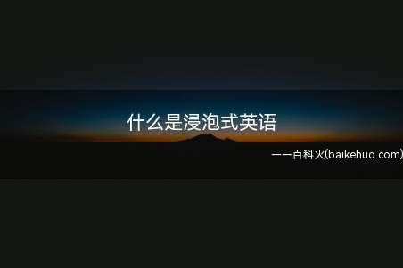 什么是浸泡式英语