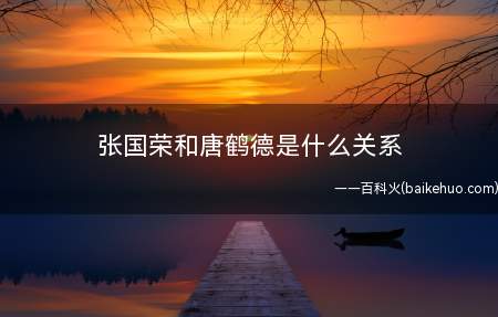 张国荣和唐鹤德是什么关系