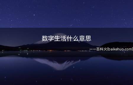 数字生活什么意思