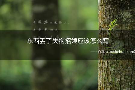 东西丢了失物招领应该怎么写