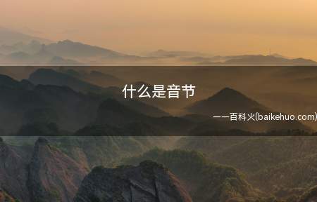 什么是音节 音序