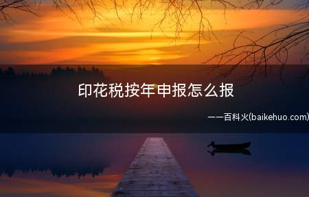 印花税按年申报怎么报