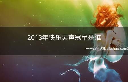 2013年快乐男声冠军是谁