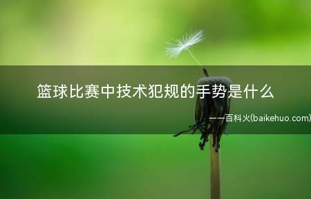 篮球比赛中技术犯规的手势是什么