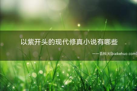 以紫开头的现代修真小说有哪些