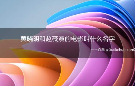 黄晓明和赵薇演的电影叫什么名字