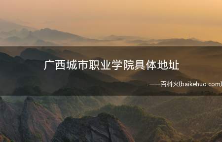 广西城市职业学院具体地址