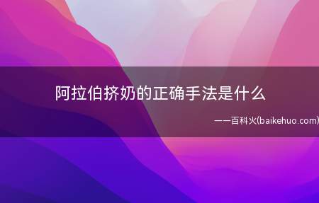 阿拉伯挤奶的正确手法是什么