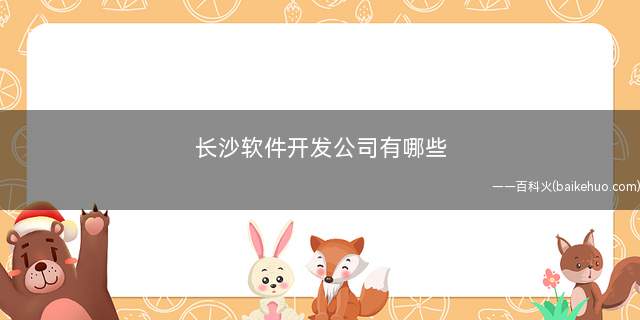 长沙软件开发公司有哪些