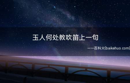 玉人何处教吹笛上一句