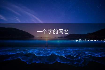 一个字的网名