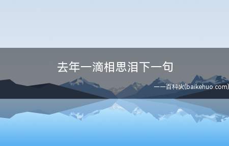 去年一滴相思泪下一句