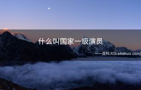 什么叫国家一级演员