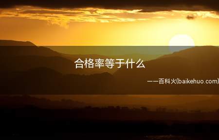 合格率等于什么