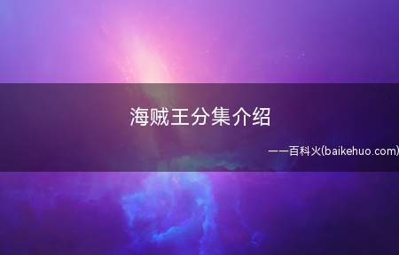 海贼王分集介绍