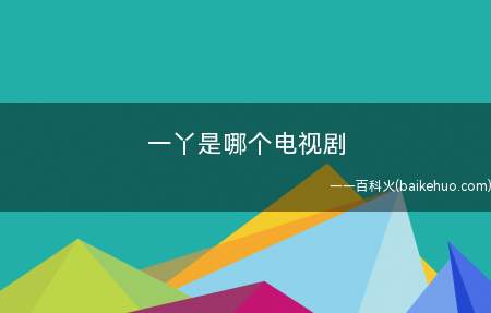一丫是哪个电视剧
