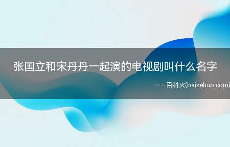张国立和宋丹丹一起演的电视剧叫什么名字