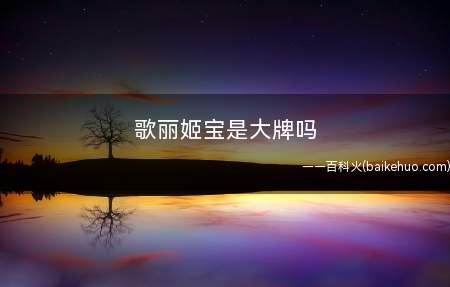 歌丽姬宝是大牌吗