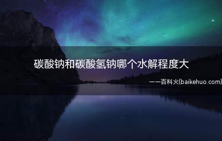 碳酸钠和碳酸氢钠哪个水解程度大