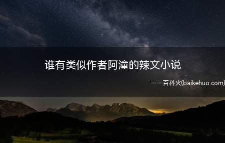 谁有类似作者阿潼的辣文小说