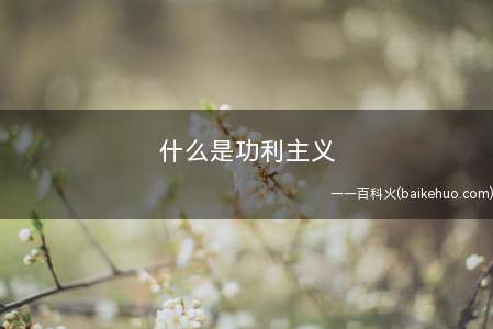 什么是功利主义