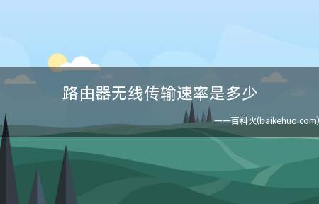 路由器无线传输速率是多少