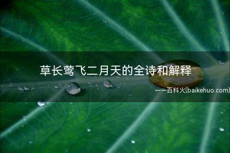 草长莺飞二月天的全诗和解释
