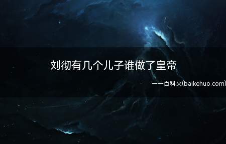 刘彻有几个儿子谁做了皇帝