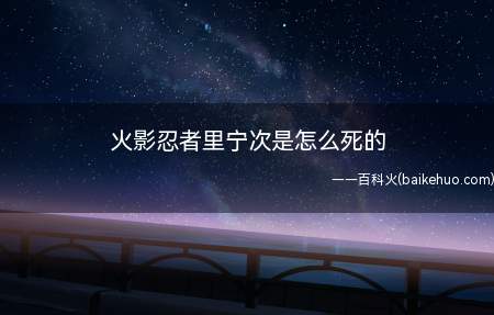 火影忍者里宁次是怎么死的