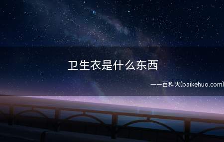 卫生衣是什么东西