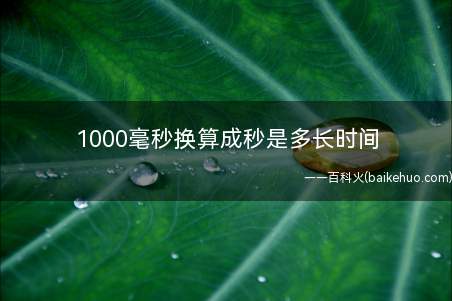 1000毫秒换算成秒是多长时间