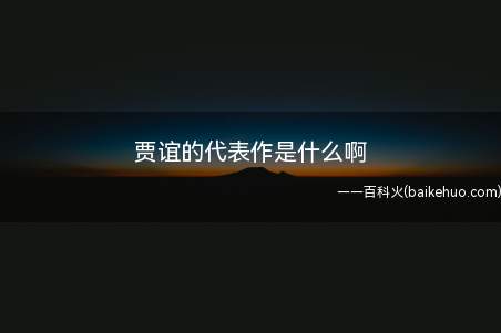 贾谊的代表作是什么啊