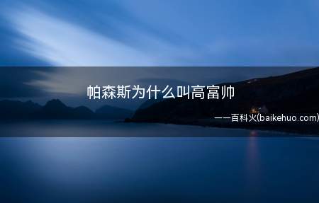 帕森斯为什么叫高富帅