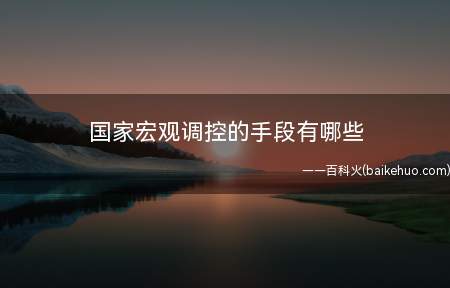国家宏观调控的手段有哪些