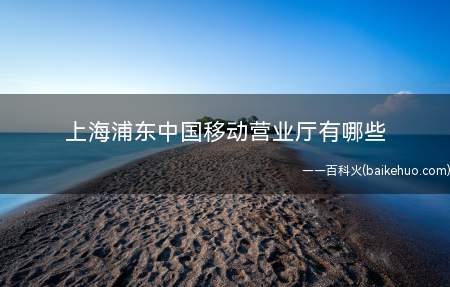 上海浦东中国移动营业厅有哪些
