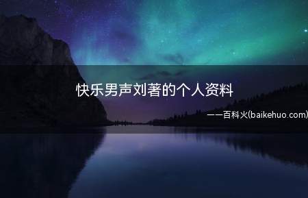 快乐男声刘著的个人资料