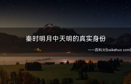 秦时明月中天明的真实身份