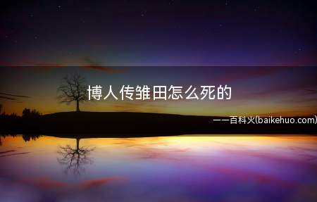 博人传雏田怎么死的